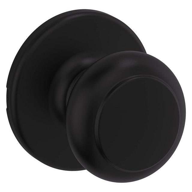 Kwikset Cove Interior Passage Door Knob, Handle For Closet and Hallway Doors, Non-Locking Doorknob, Matte Black