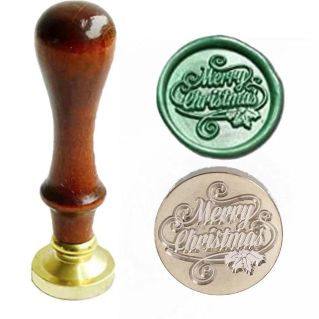 Merry Christmas Wax Seal Stamp Sealing Wax Stamp for Christmas New Year Envelopes Gift Package Decoration