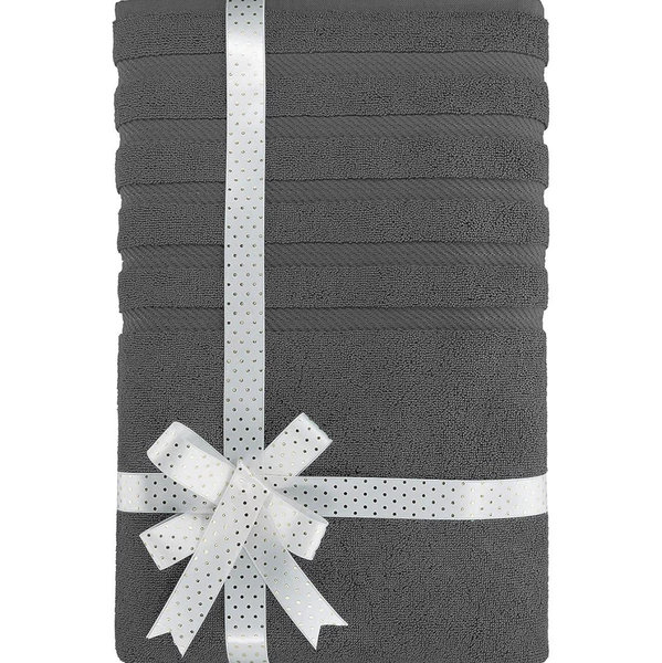 American Soft Linen 35x70 Jumbo Large Bath Towel, 600 GSM 100% Cotton Turkish Bath Sheet, Oversized Luxury Bath Towel for Bathroom Beach and Pool, Dark Gray