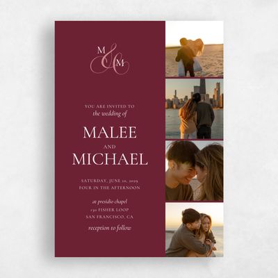 Wine, Red Wedding Invitation - Aven Multiphoto