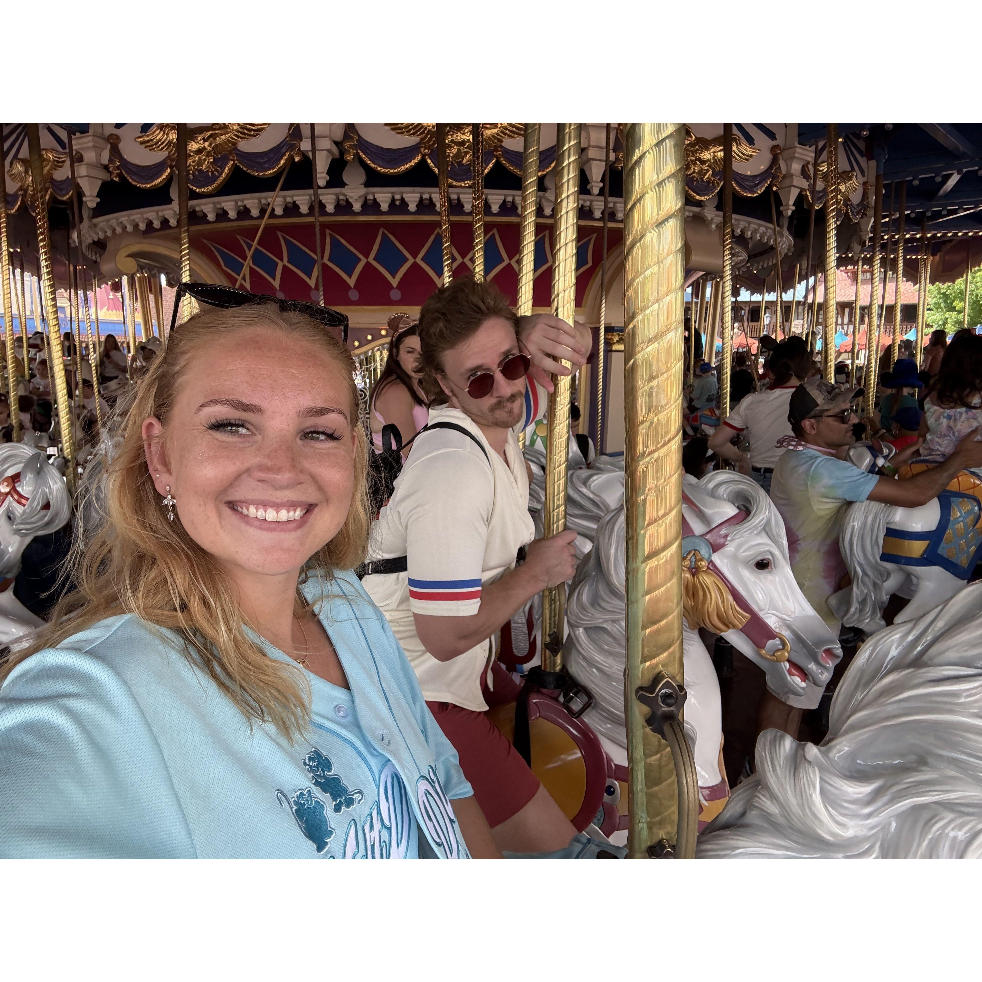 Sam: living his best knight-in-shining-armor dreams. Me: just trying not to hurl