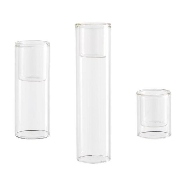 Floating Glass Votive Holder, Clear, Set of 3, One Each - Small, Med, Large