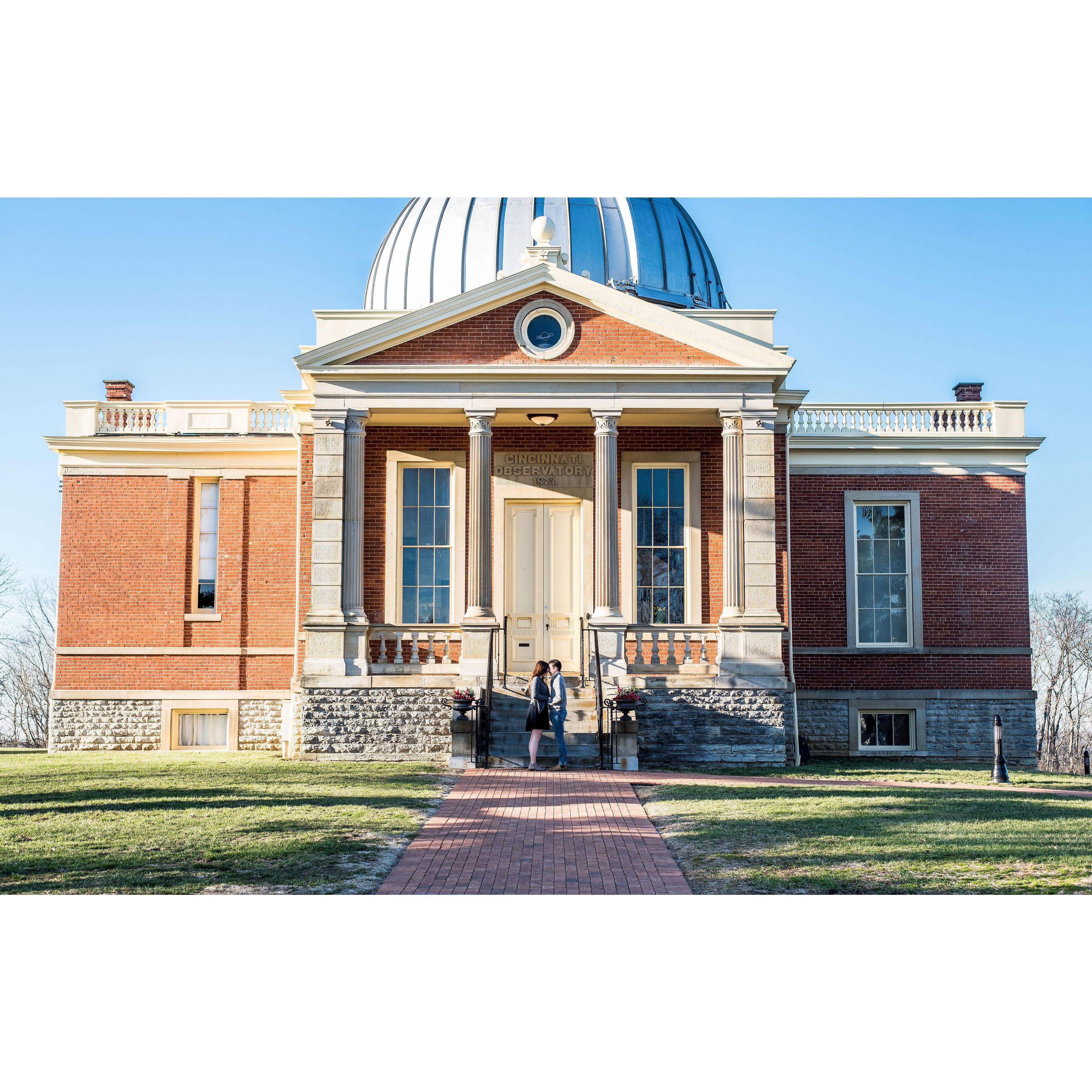 Engagement photos at the Observatory