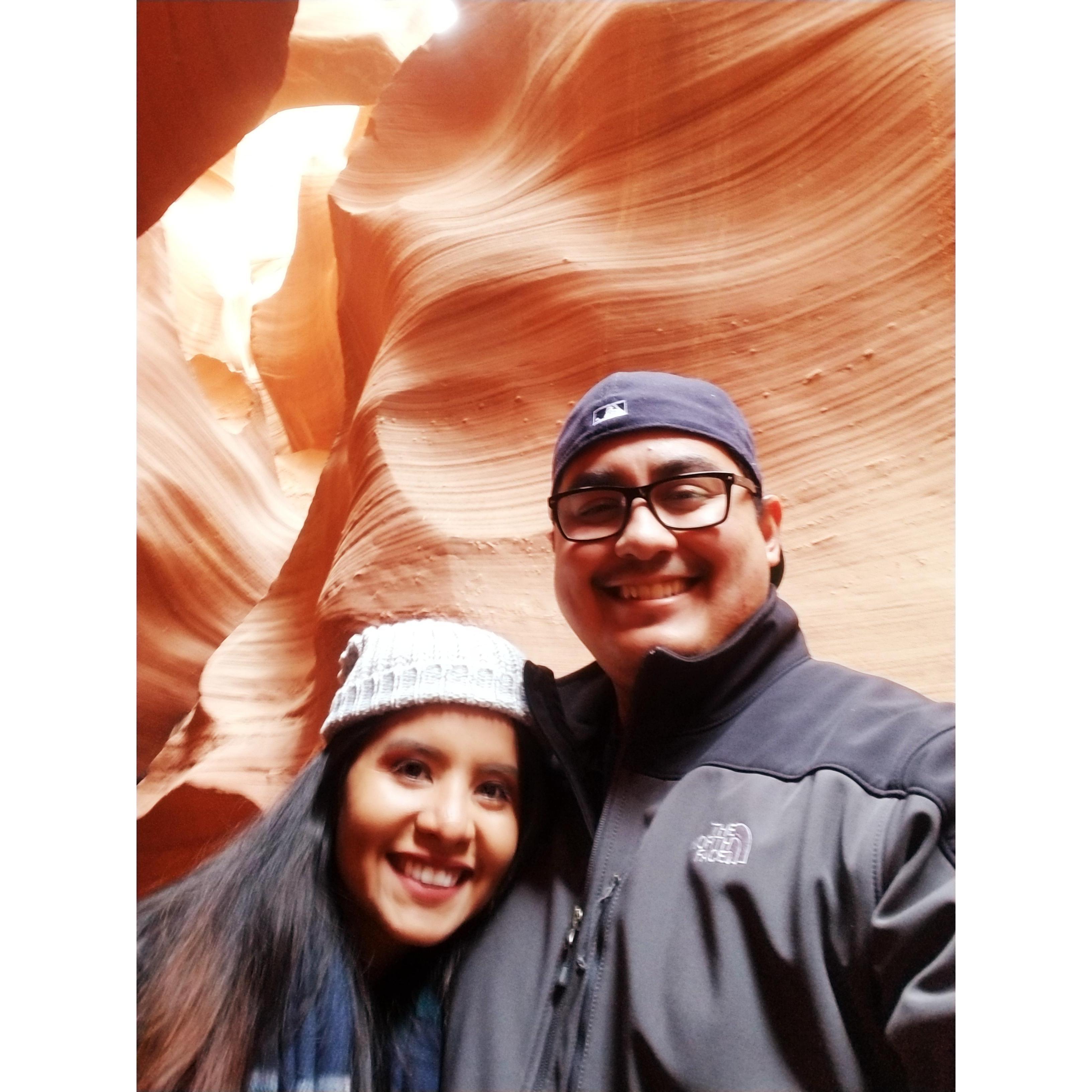 Hiking thru Antelope Canyon