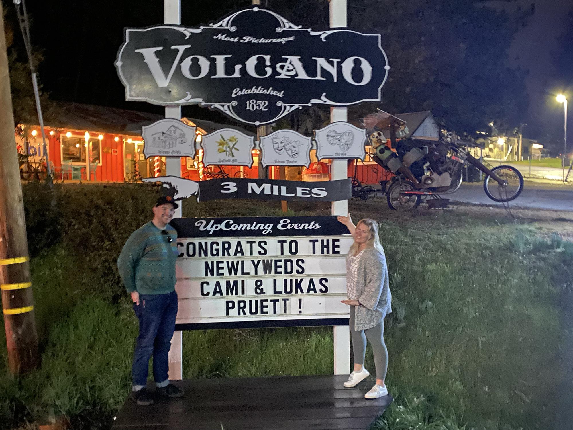 Lukas' parents had the sign by a local town put up for us. It was so special to see after our family dinner.