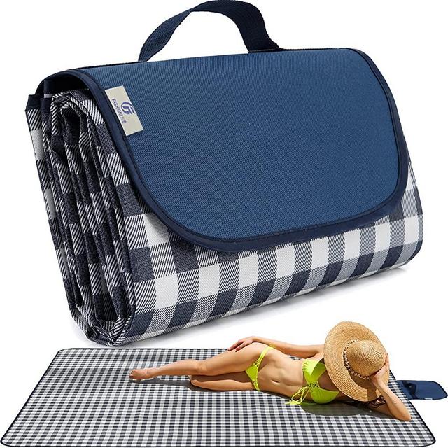 Beach Blanket Extra Large Picnic Mat Sand Free Waterproof Camping Blanket Easy Fold Carry Portable Travel Blanket Play Mat for Outdoor Indoor Hiking Festival BBQ Park Grass Lawn