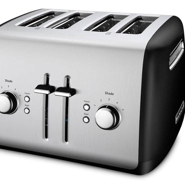 4-Slice Toaster with Manual High-Lift Lever Brushed Stainless Steel KMT4115SX | KitchenAid (Onyx Black)