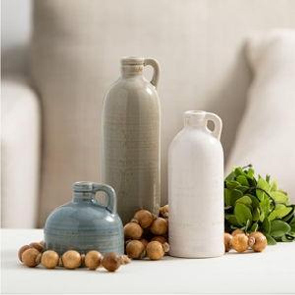 Sullivans Ceramic Jug Vase Set, Farmhouse Decor, Kitchen, Bedroom, Office, Living Room, Bathroom, & Coffee Table Centerpiece Decorations, Vases for Decor, Mantle & Shelf Decor