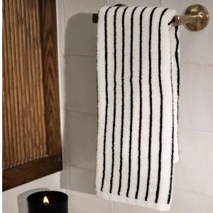 Cozy Earth Luxe Hand Towels in Black Stripe