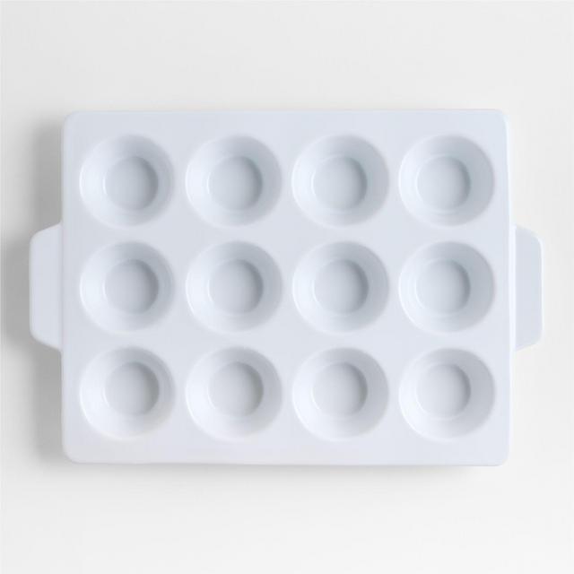 Potluck White 12-Cup Ceramic Muffin Pan