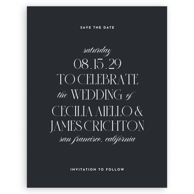 Ebony, Black Wedding Digital Save the Date - Milan Portrait