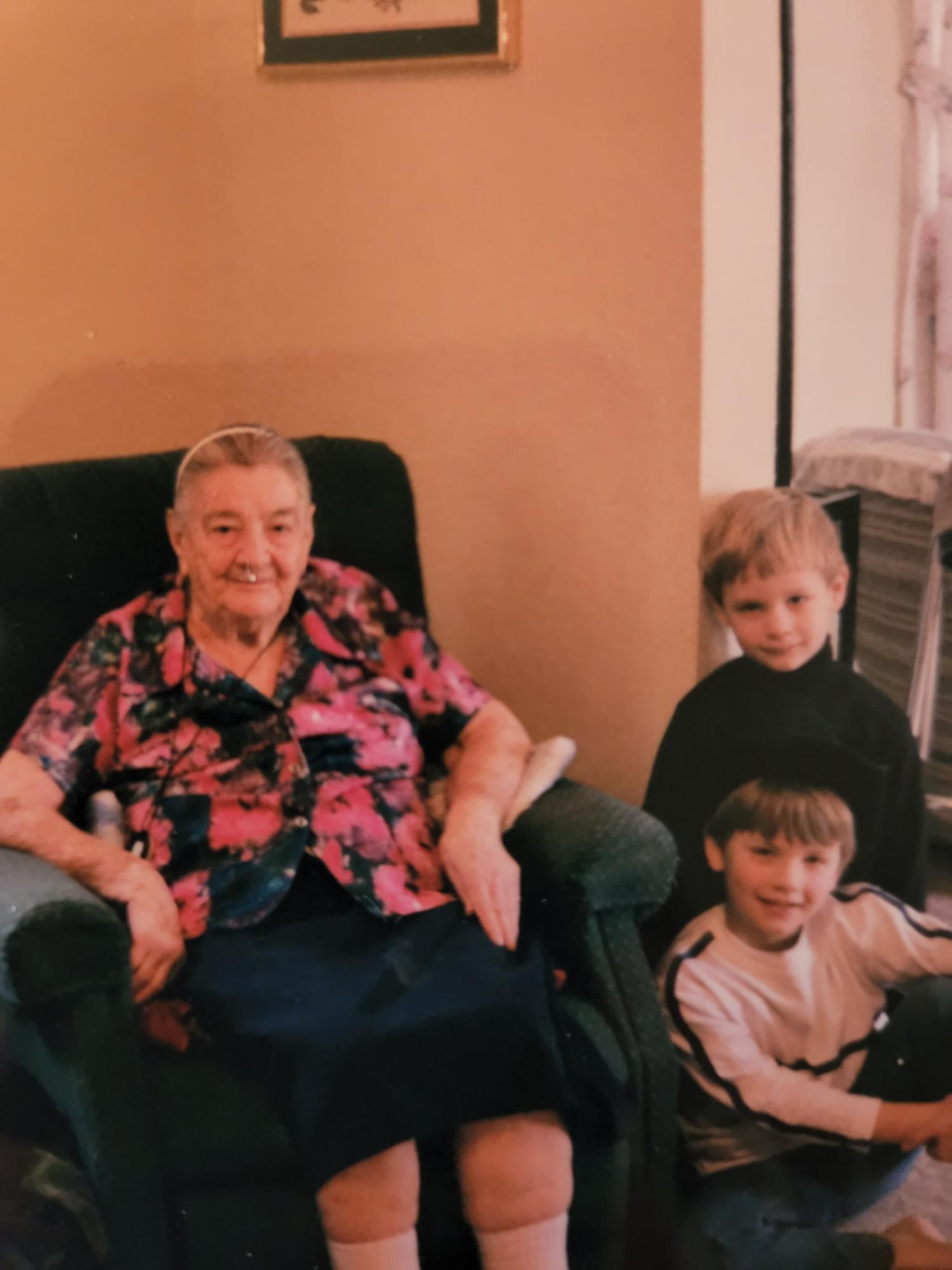 Josiah and Michael with great grandma Hostetler