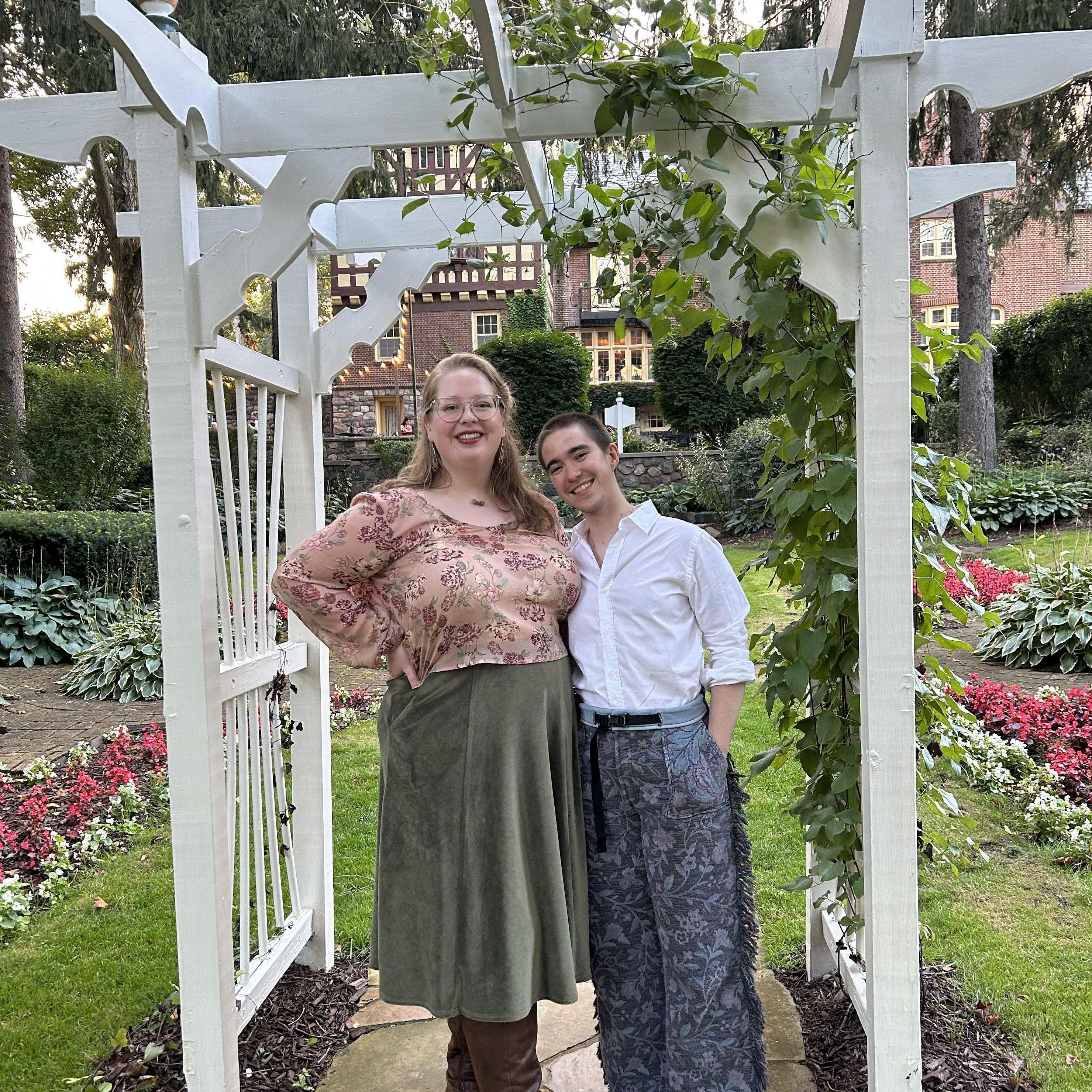 EP: Here we are at the future site of our wedding, the English Inn. We still love each other's fashion sense. (Don't we look great together?) We can't wait to see you all there and celebrate with you!