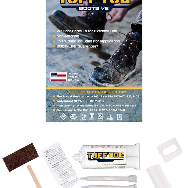 Tuff Toe Boot V2 Heavy Duty Protector Work Shoe Guard/Liquid Epoxy Shoe Repair Glue Adhesive