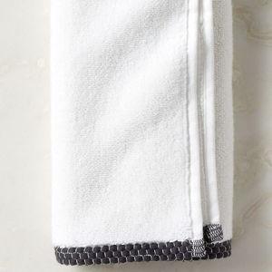 Neela Organic Cotton Black Trim Hand Towel + Reviews | CB2