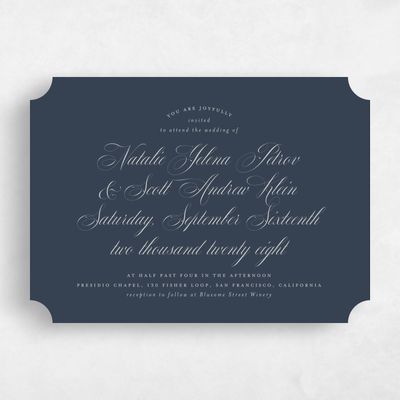 Blue Ticket Wedding Invitation - Marvis Landscape