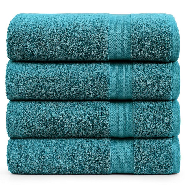 LANE LINEN 100% Cotton 4 Pack Bath Towels Set (28"x54") - Ring Spun, Large Cotton Towels for Bathroom - Quick Dry, Soft & Absorbent Bath Towel Set - Pre Shrunk, Wide Variety of Colors - Sea Port