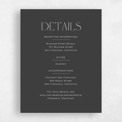Dark Charcoal, Grey Wedding Enclosure - Nash