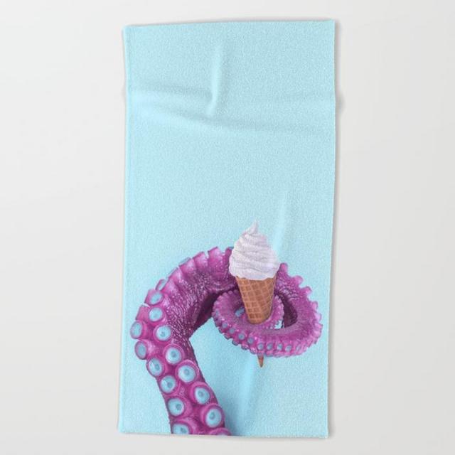 OCTOPUS ICE CREAM Beach Towel by paulfuentes