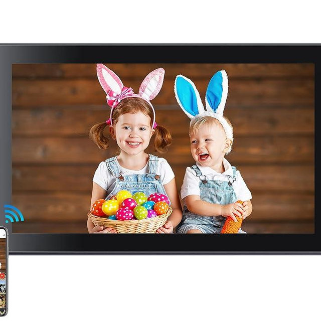 Frameo Digital Picture Frame with 1080P IPS Touch Screen HD Disply,21.5 Inch Large Digital Photo Frame, 32GB WiFi Frame with Swivel Mount,Send Photos Instantly from Anywhere with via App