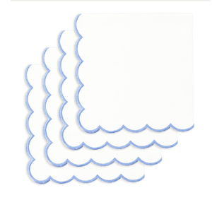Scalloped Embroidery Cloth Napkins - Set of 4
