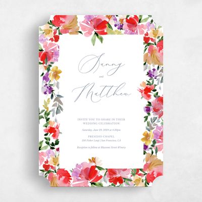 Red Ticket Wedding Invitation - Springboro Portrait