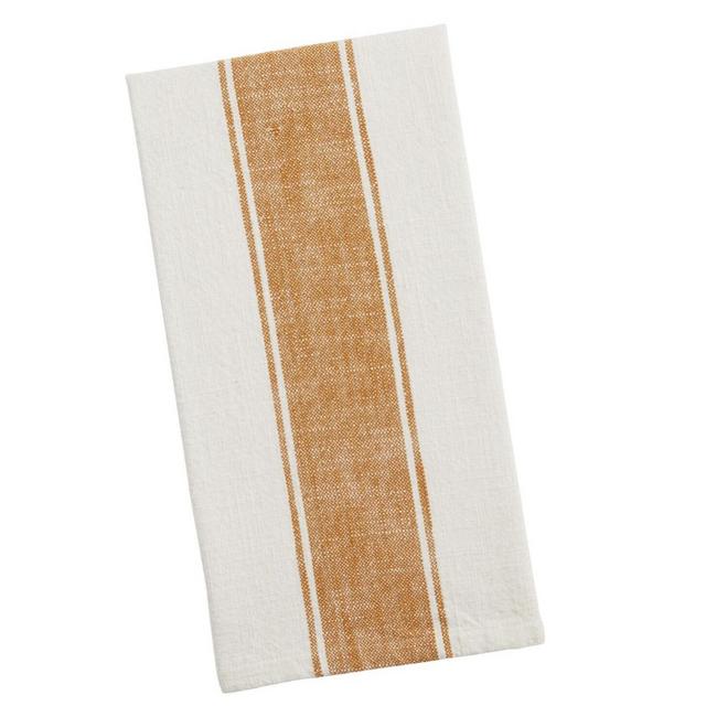 Farmhouse Stripe Kitchen Towel Set of 2, Color: Gold