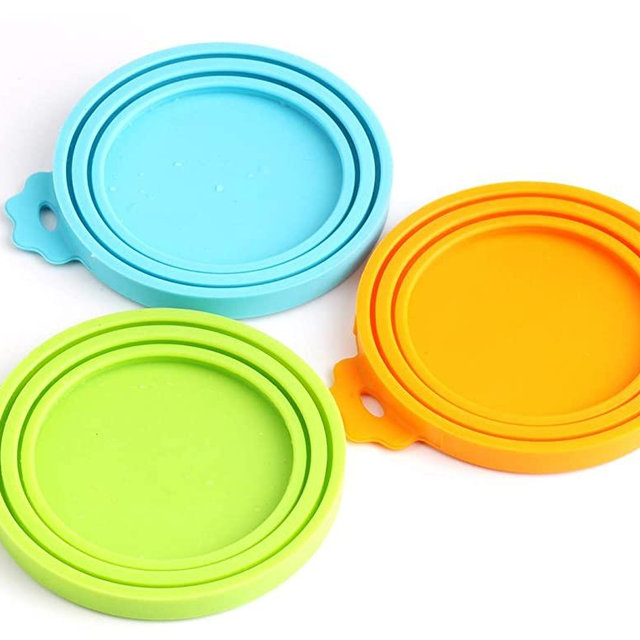 Comtim Pet Food Can Cover Silicone Can Lids for Dog and Cat Food(Universal Size,One fit 3 Standard Size Food Cans),Multi-Colored