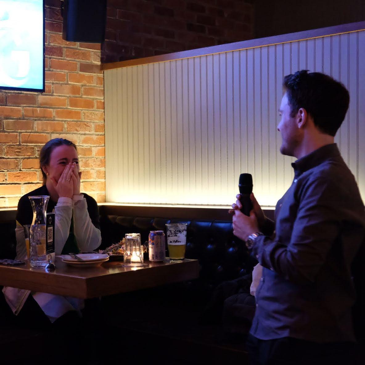 The trivia night proposal at Amity Hall!
