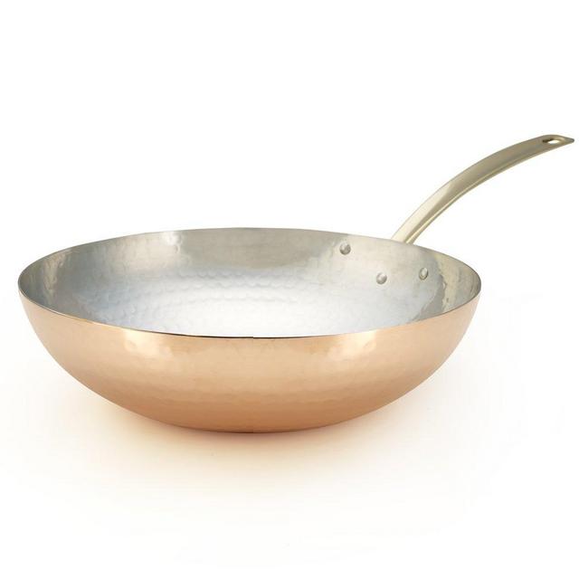 Kuprum Copper Wok 11 inch Hand-Hammered Tin Lined
