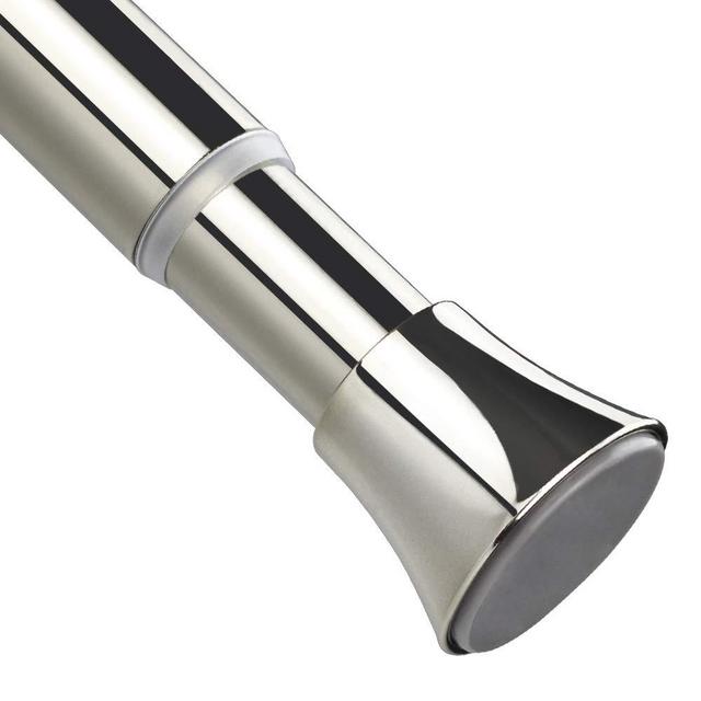 BRIOFOX Shower Curtain Rod, 43-73 inches Spring Tension Curtain Rod, Never Rust Adjustable Curtain Rod for Bathroom Window Doorway Closet, Polished Nickel