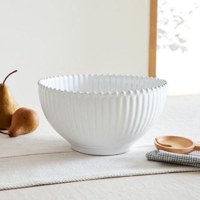 Pearl White Salad Bowl Pearl White