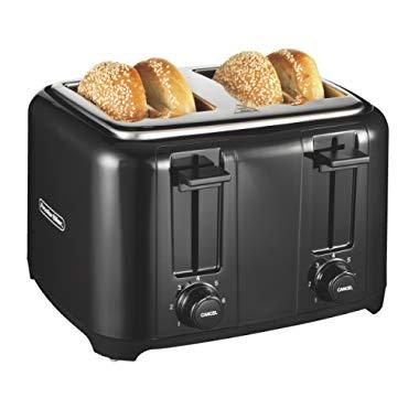 Proctor Silex 4-Slice Extra-Wide Slot Toaster with Cool Wall, Shade Selector, Toast Boost, Auto-Shutoff and Cancel Button, Black (24215)