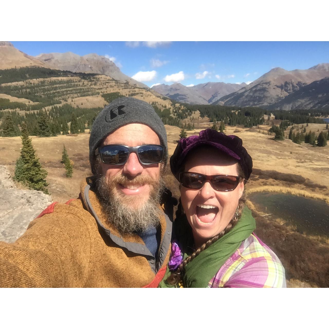 Checking out the area around our new home in Durango- our picnic stop on the drive to Silverton