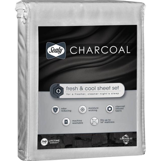Queen Charcoal Infused Sheet Set Gray - Sealy