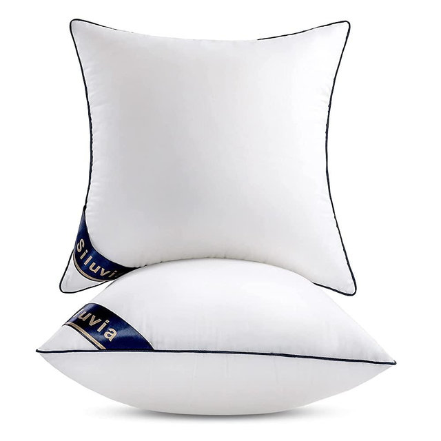 Siluvia 24x24 Pillow Inserts Decorative 24 Pillow Inserts Square Interior Sofa Pillow Inserts Throw Pillow Insert Pair White Couch Pillow(2, 24"x24")