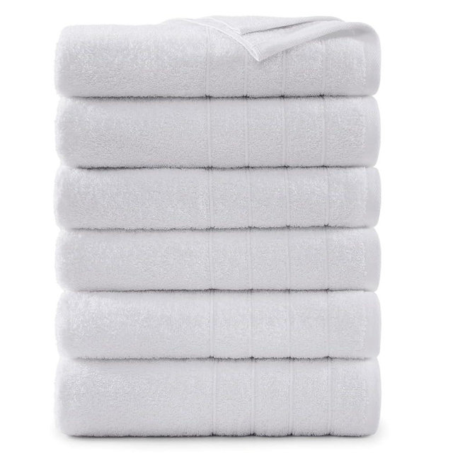 Casa Platino White Bath Towels 6 pack, Medium Towel Set(24"x48"), 100% Ring Spun Cotton Towels for Bathroom, Gym, Spa and Hotel Use, White Towels for Bathroom, Lightweight and Quick Dry Bath Towel Set