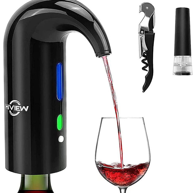 Electric Wine Aerator,Wine dispenser,Aeration and Decanter Wine Pourer,Red White Wine Accessories,Wine Gift Set-Black