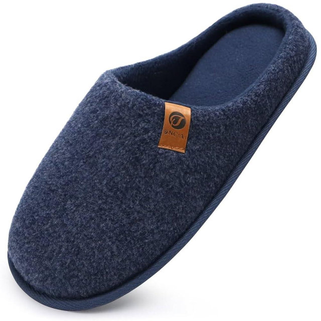 ONCAI Mens Cozy Memory Foam Scuff Slippers Slip On Warm House Shoes Indoor/Outdoor with Best Arch Support