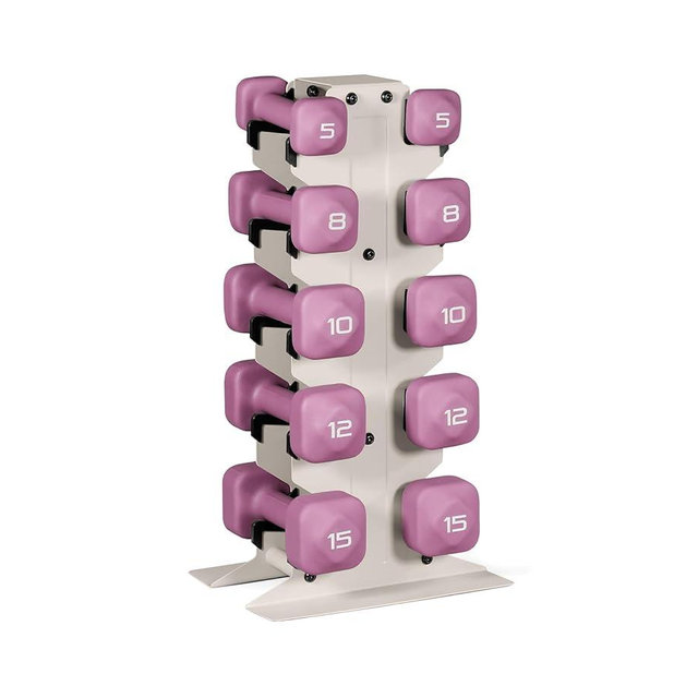 Tone Fitness Neoprene Dumbbell Set with Storage Rack – Non-Slip, Anti-Roll Hand Weights for Home Gym Workouts | 20 lb, 32 lb, 50 lb, 60 lb & 100 lb Options