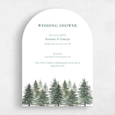 White Arch Wedding Wedding Shower Invitation - Kelton Portrait