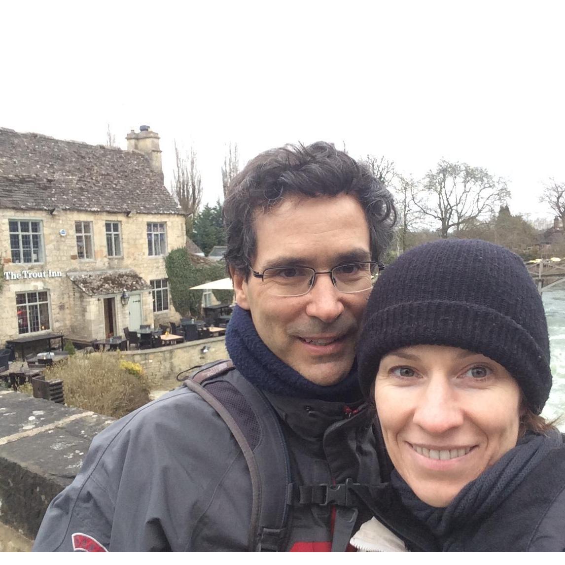 Outside the Trout Inn during Stephen's year at Oxford, 2016.