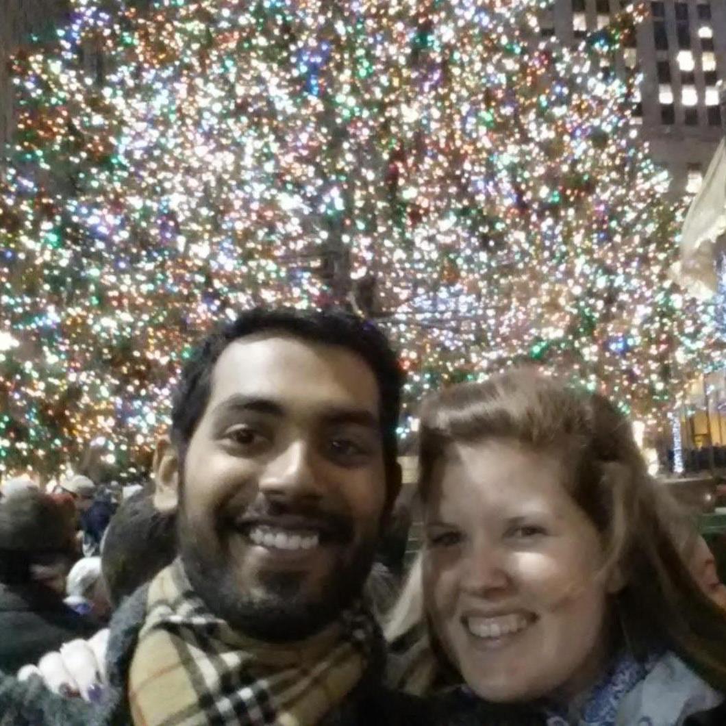 Celebrating being back in the same country and living in the same city! Christmas time 2013.