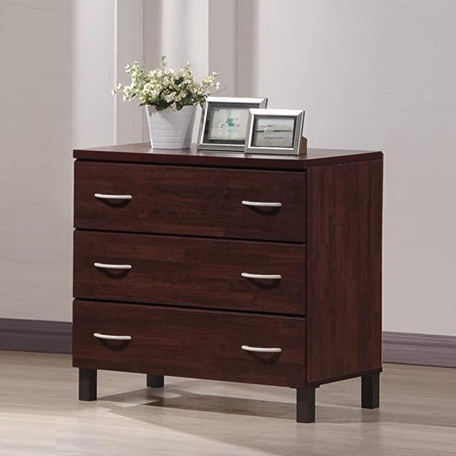 Baxton Studio Wholesale Interiors Mason Finish Wood 3 Drawer Storage Chest, Oak Brown