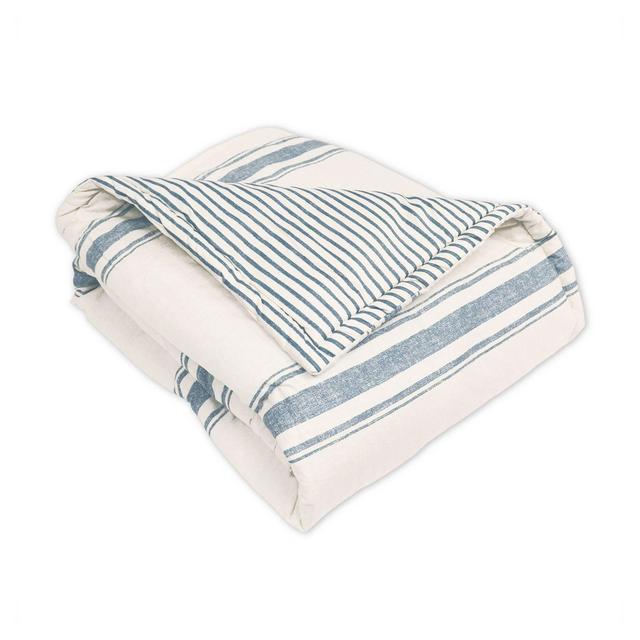 Lush Decor Farmhouse Reversible Throw Blanket in Blue