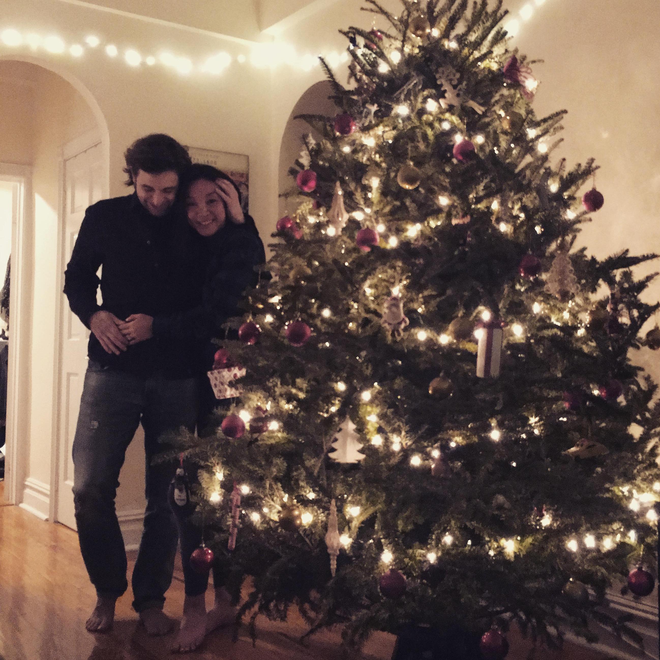The tree of two lives. We have bought and decorated a Christmas tree every year we've been together. We bring an ornament back from every place we visit.