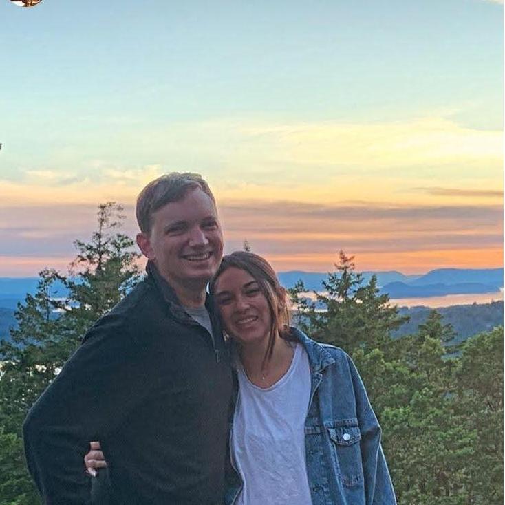 Megan and Mike in Orcas Island in the San Juan Islands in Washington State.