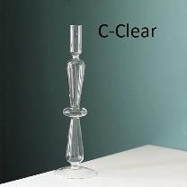 Glass Candlestick Taper Candle Holders | Nordic Glass Flower Vases | Rainbow Colorful Candle Holder