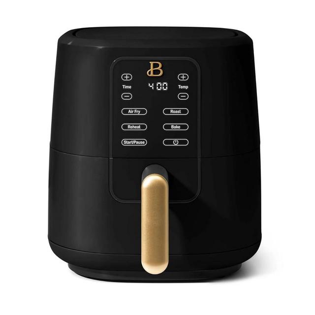Beautiful Drew Barrymore 3-Quart Digital Air Fryer, TurboCrisp Technology, 4 Presets, 170°F-400°F, Non-Stick, Dishwasher Safe, 1200 Watt (BLACK)