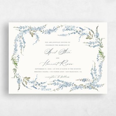 Baby Blue Wedding Invitation - Riga Landscape
